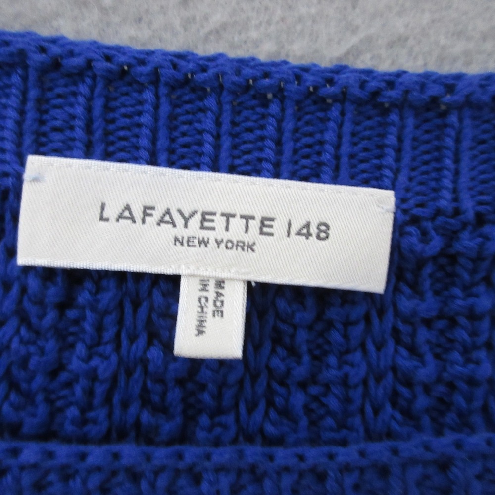 Lafayette 148 Sweater XL Cotton Silk Boat Neck Boxy Quiet Luxury Minimalist - Picture 3 of 8